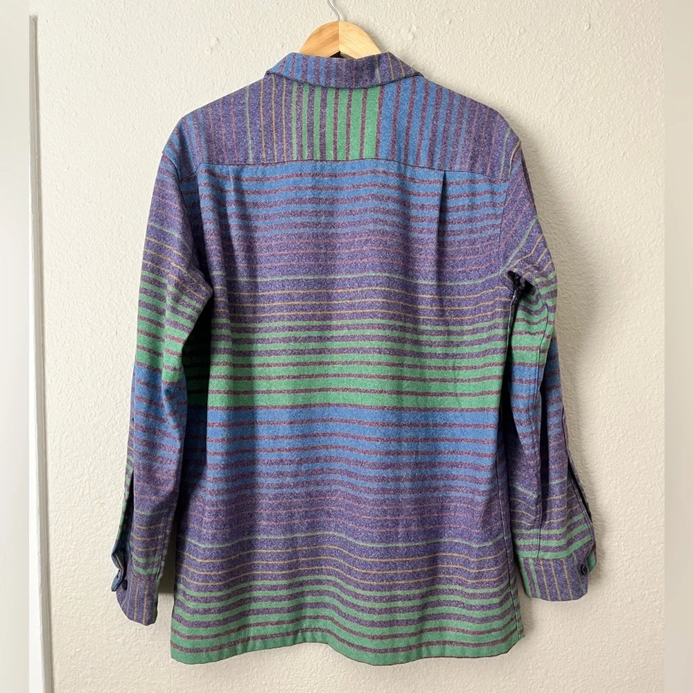 Pendleton Virgin Wool Board Shirt Men Medium Long Sleeve Button Down Striped - Picture 2 of 6